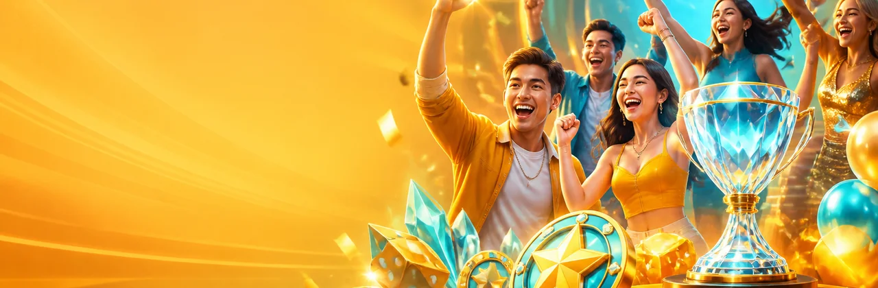 Lễ hội cộng đồng với cúp và huy hiệu ngôi sao